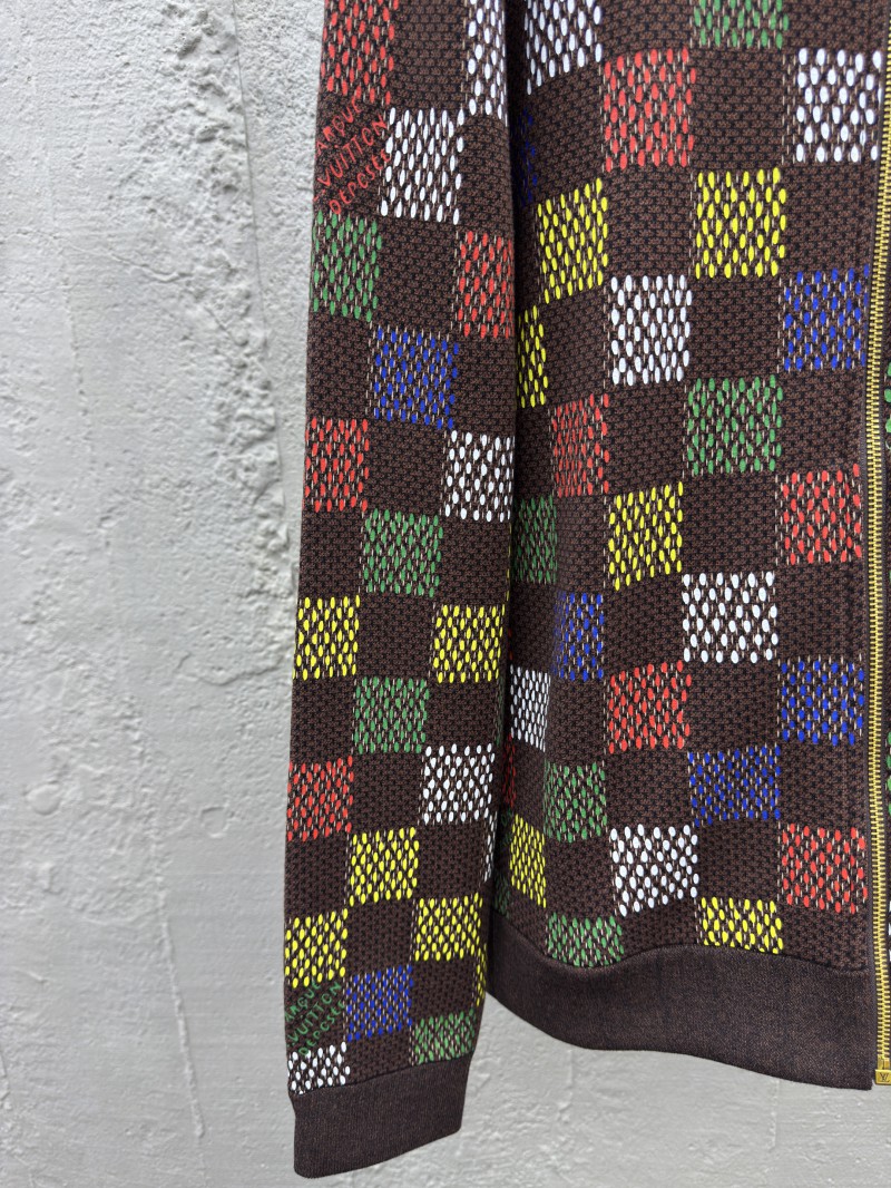 lv embossed checkerboard jacquard knit jacket 5