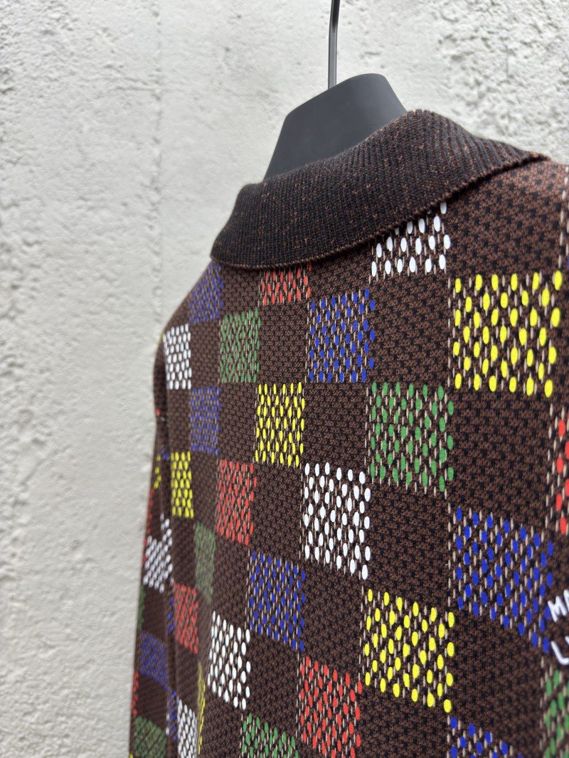 lv embossed checkerboard jacquard knit jacket 8