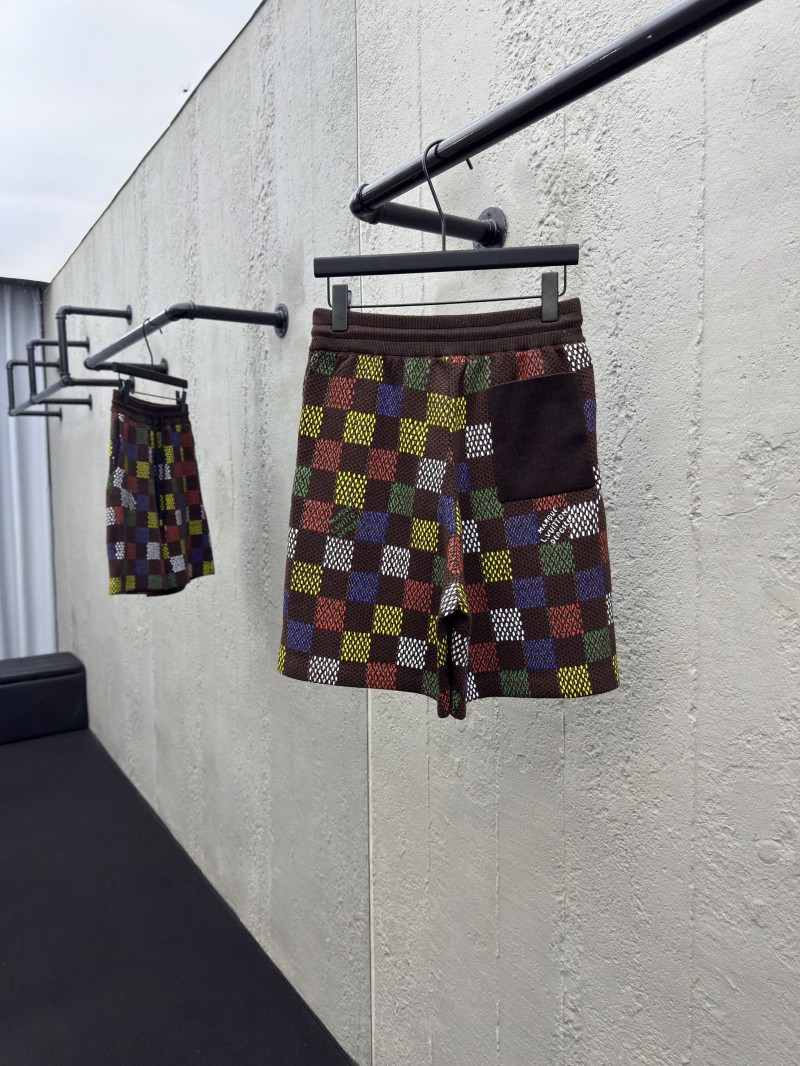 lv embossed checkerboard jacquard knit shorts 1