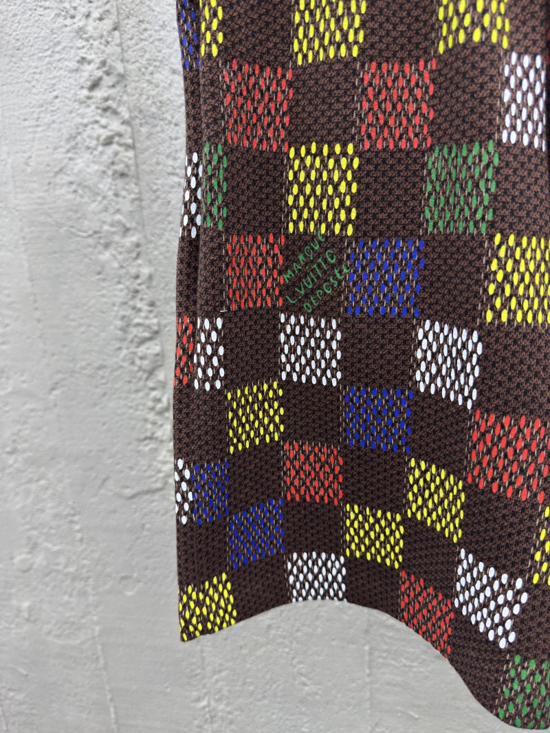 lv embossed checkerboard jacquard knit shorts 5