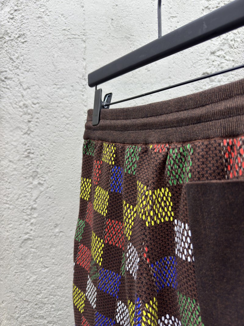 lv embossed checkerboard jacquard knit shorts 8