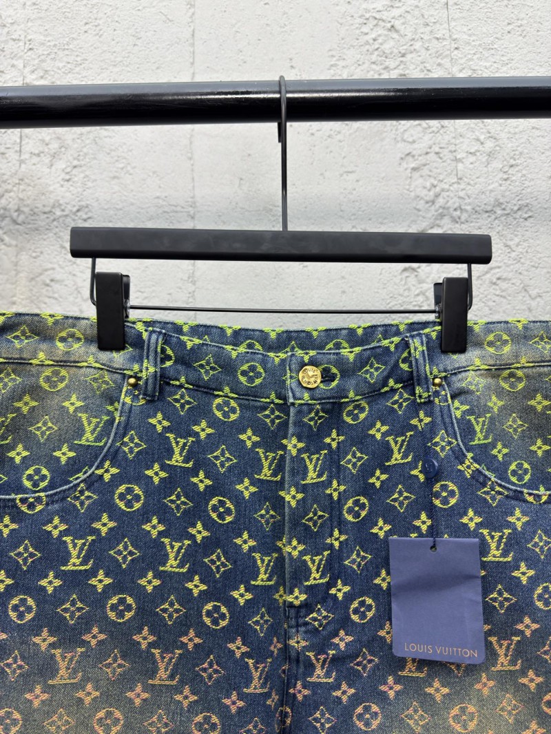 lv gradient jacquard denim shorts 2