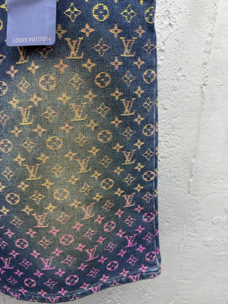 lv gradient jacquard denim shorts 6