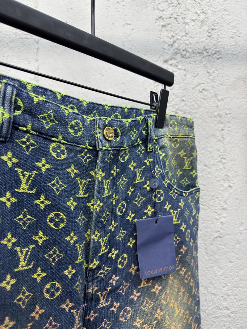 lv gradient jacquard denim shorts 7