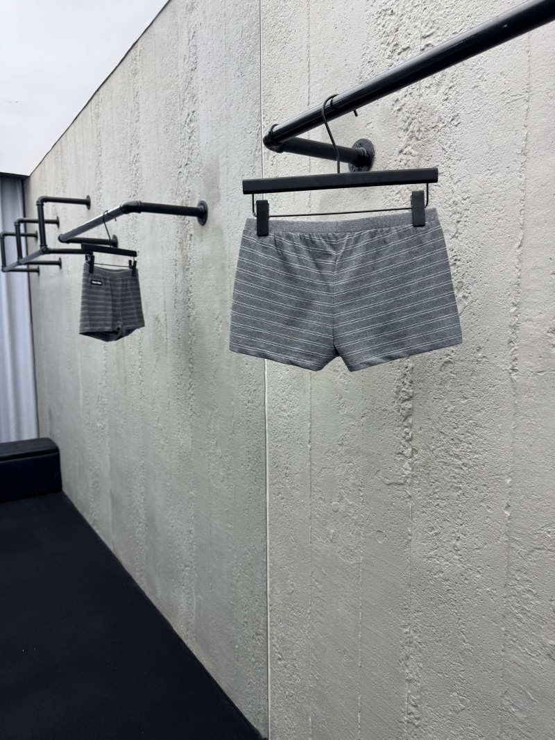 Miu Miu New Gray Striped Shorts 1