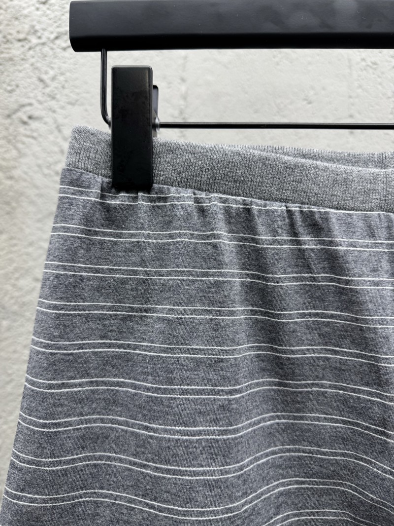 Miu Miu New Gray Striped Shorts 3