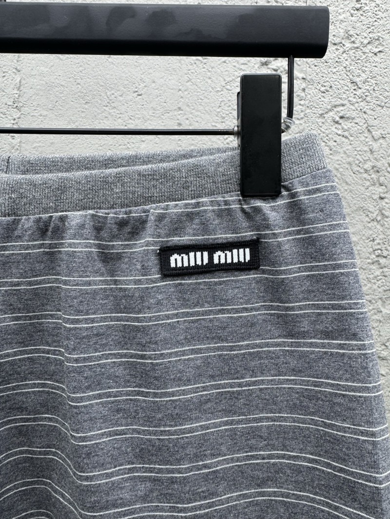 Miu Miu New Gray Striped Shorts 4