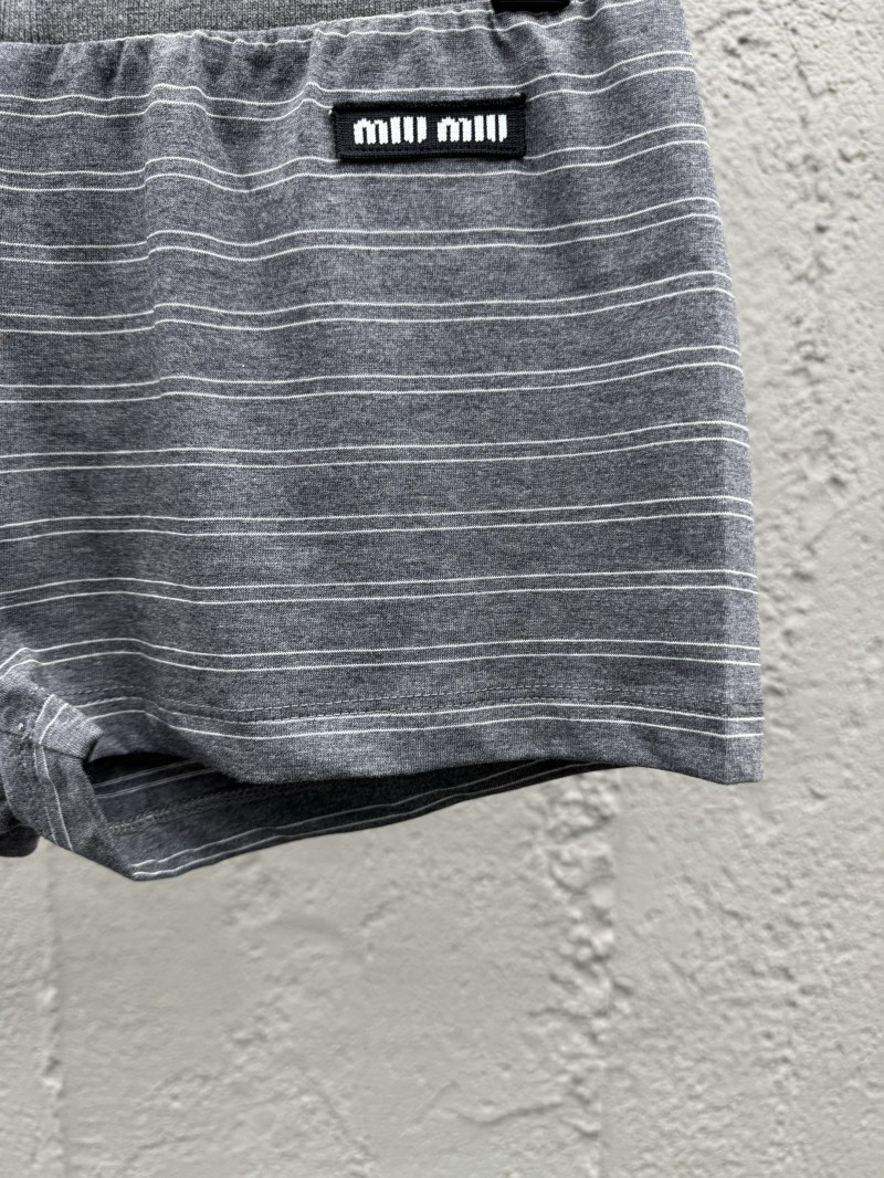 Miu Miu New Gray Striped Shorts 6
