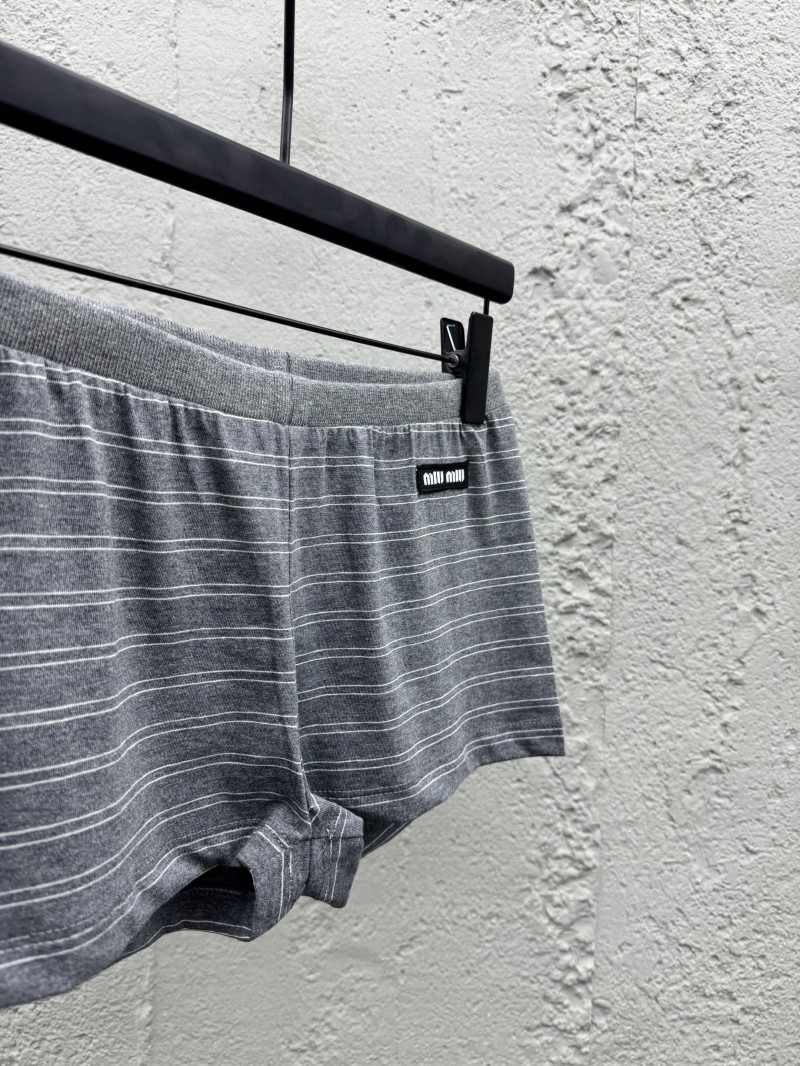 Miu Miu New Gray Striped Shorts 7