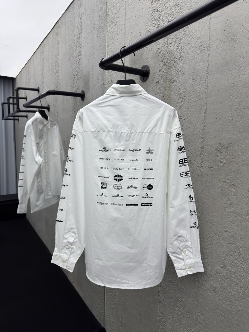 Balenciaga Multi Logo Print Shirt White 1