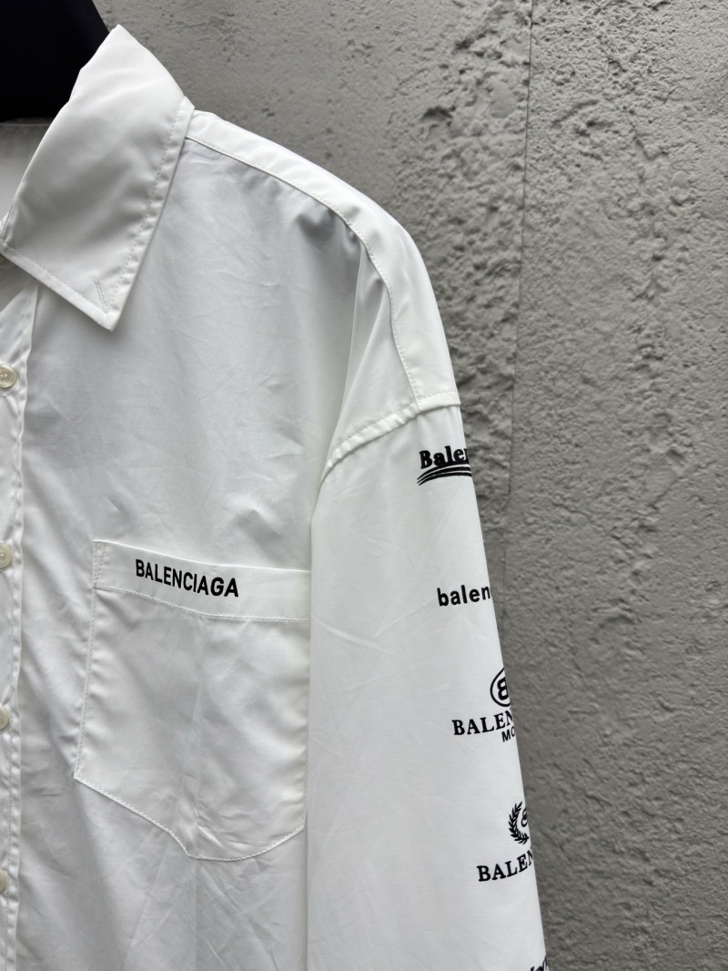 Balenciaga Multi Logo Print Shirt White 4