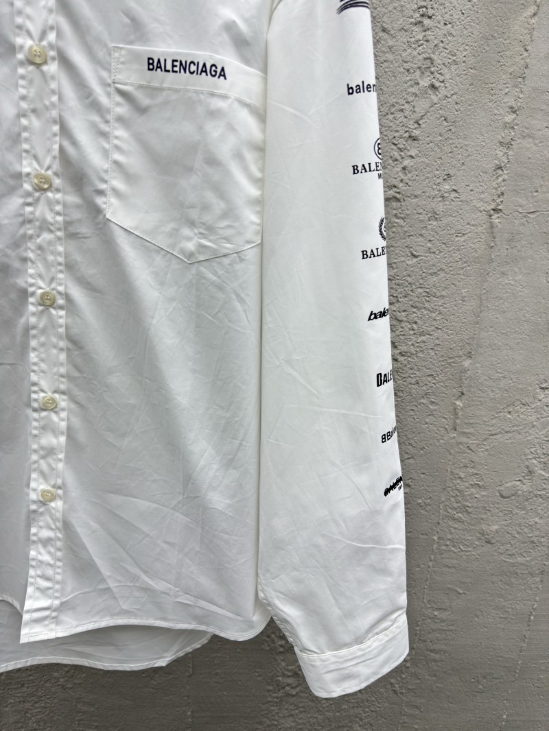 Balenciaga Multi Logo Print Shirt White 6