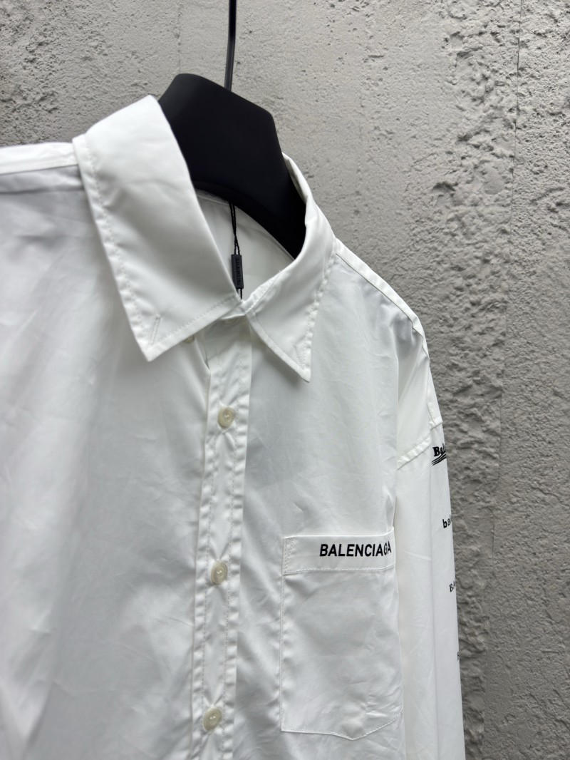 Balenciaga Multi Logo Print Shirt White 7