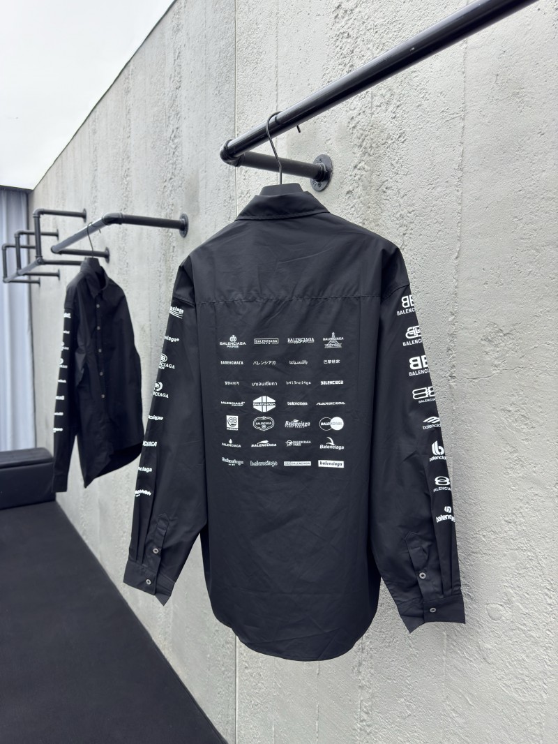 Balenciaga Multi Logo Print Shirt Black 1
