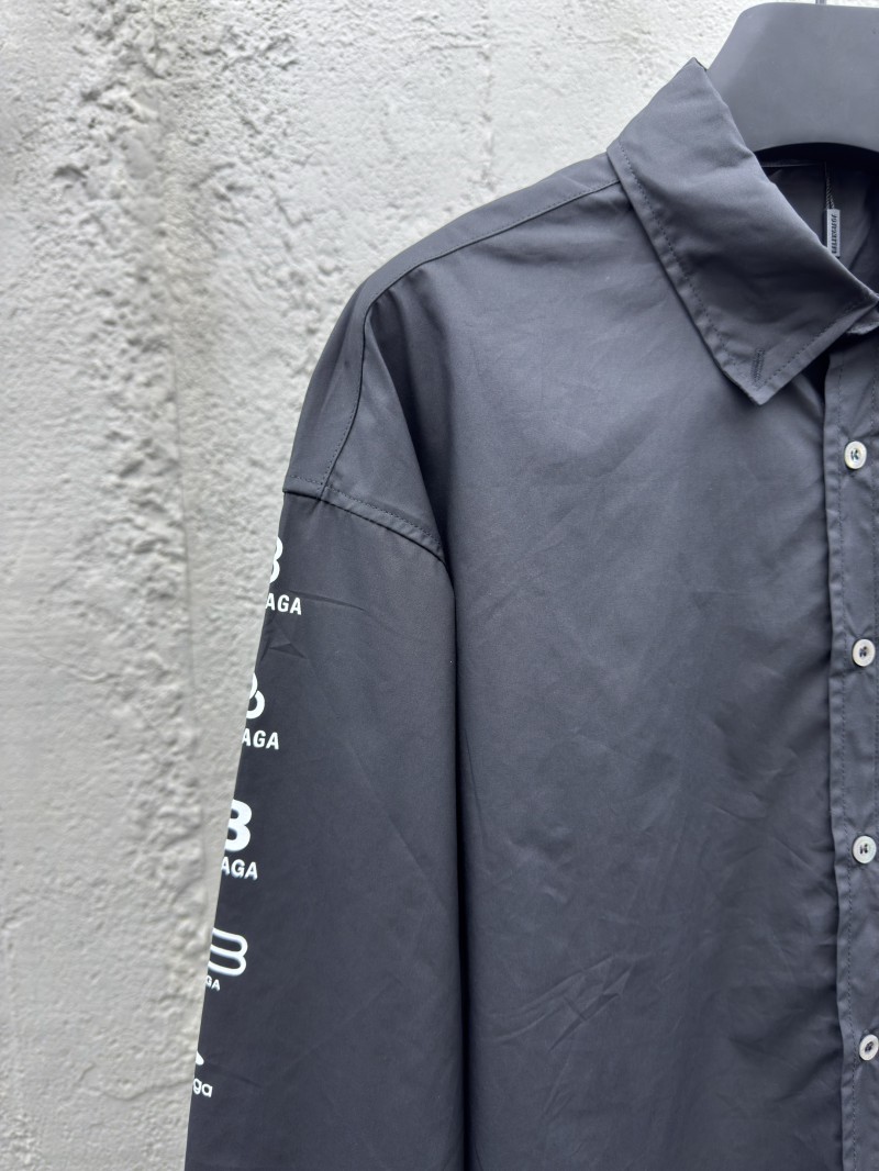 Balenciaga Multi Logo Print Shirt Black 3
