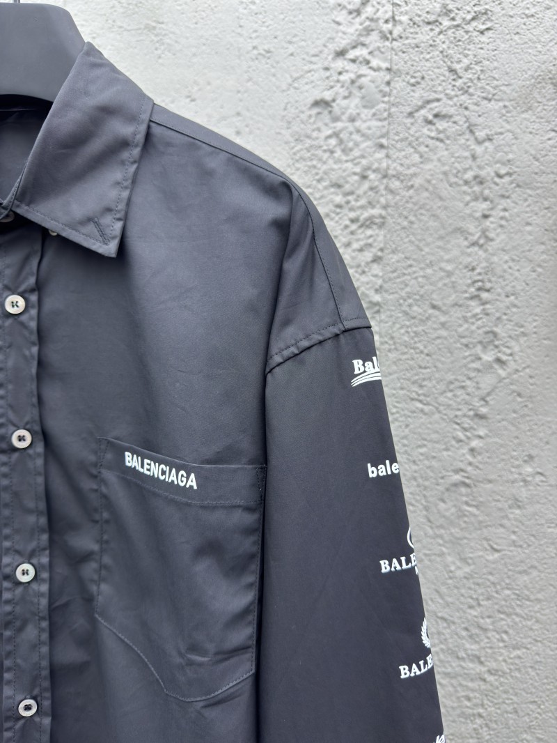 Balenciaga Multi Logo Print Shirt Black 4