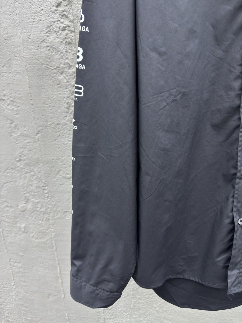 Balenciaga Multi Logo Print Shirt Black 5
