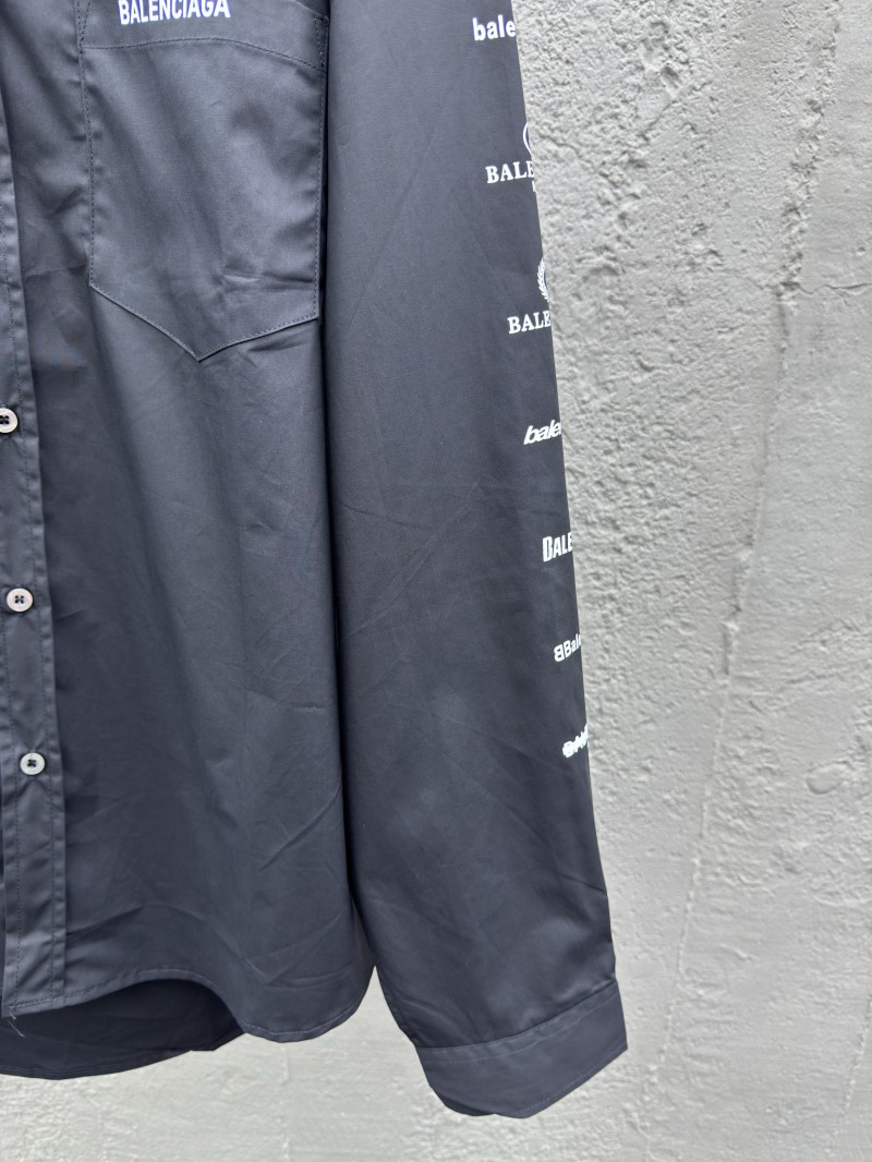 Balenciaga Multi Logo Print Shirt Black 6