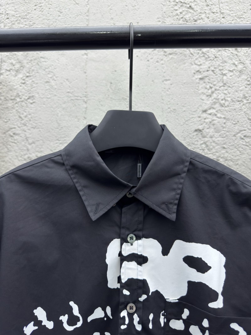 Balenciaga Ink Splash Print Pattern Shirt Black 2