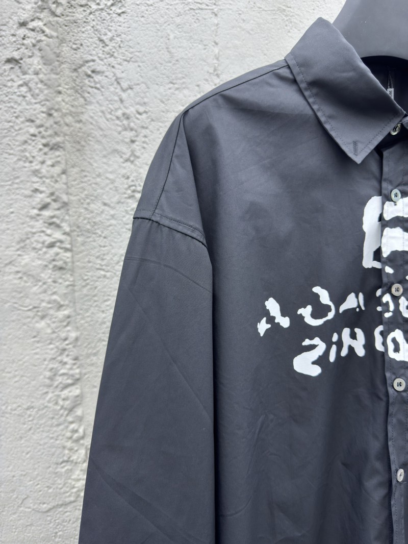 Balenciaga Ink Splash Print Pattern Shirt Black 3