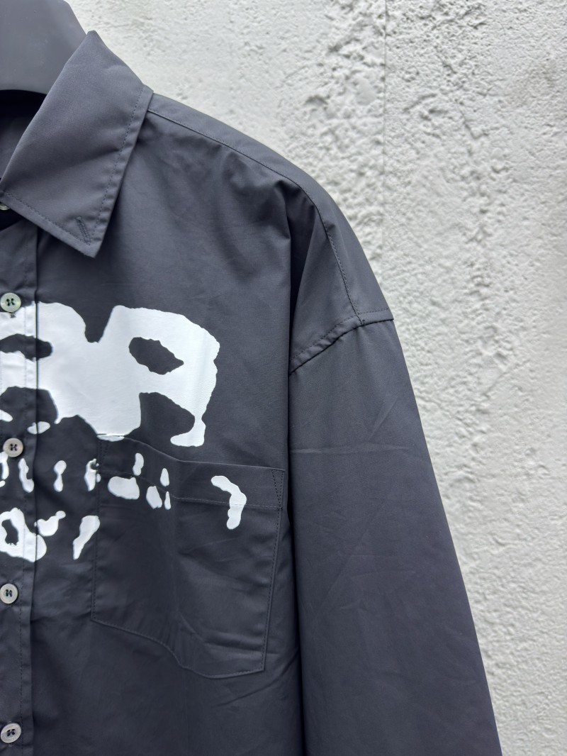 Balenciaga Ink Splash Print Pattern Shirt Black 4
