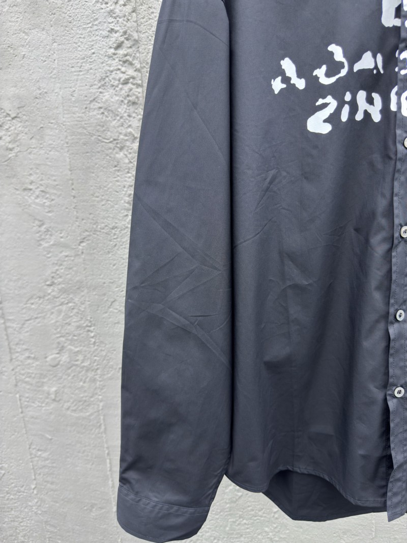 Balenciaga Ink Splash Print Pattern Shirt Black 5