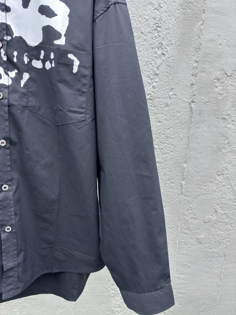 Balenciaga Ink Splash Print Pattern Shirt Black 6