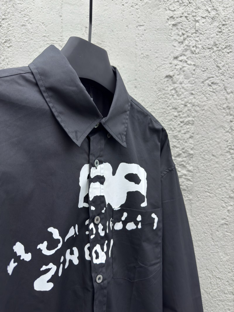 Balenciaga Ink Splash Print Pattern Shirt Black 7