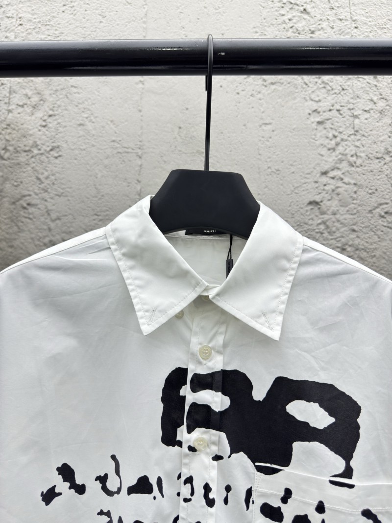 Balenciaga Ink Splash Print Pattern Shirt White 2