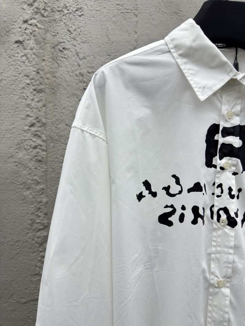 Balenciaga Ink Splash Print Pattern Shirt White 3