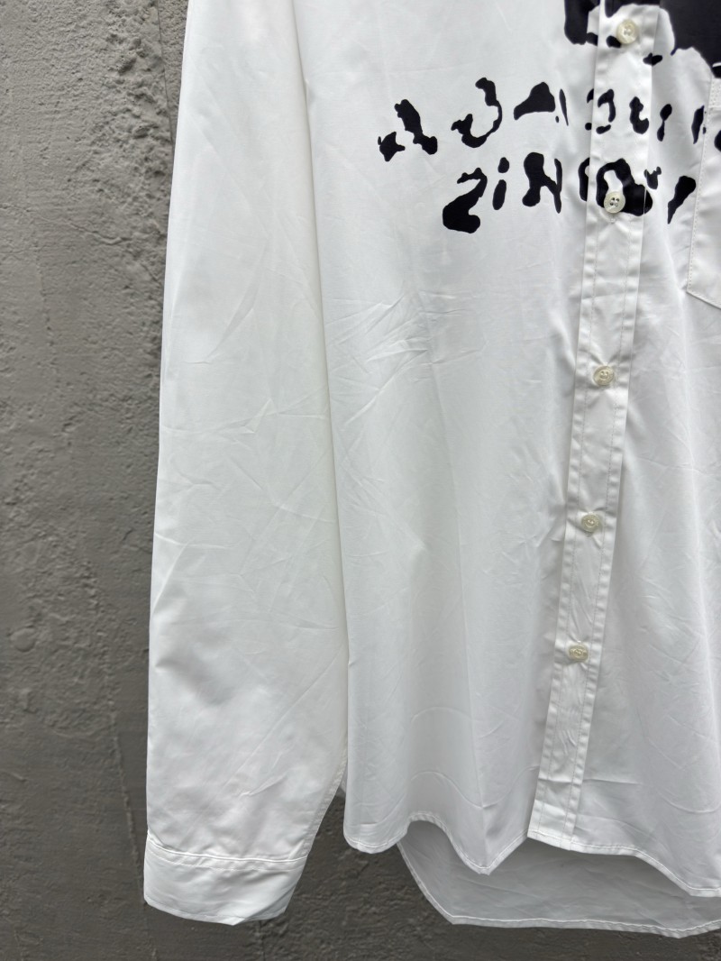 Balenciaga Ink Splash Print Pattern Shirt White 5