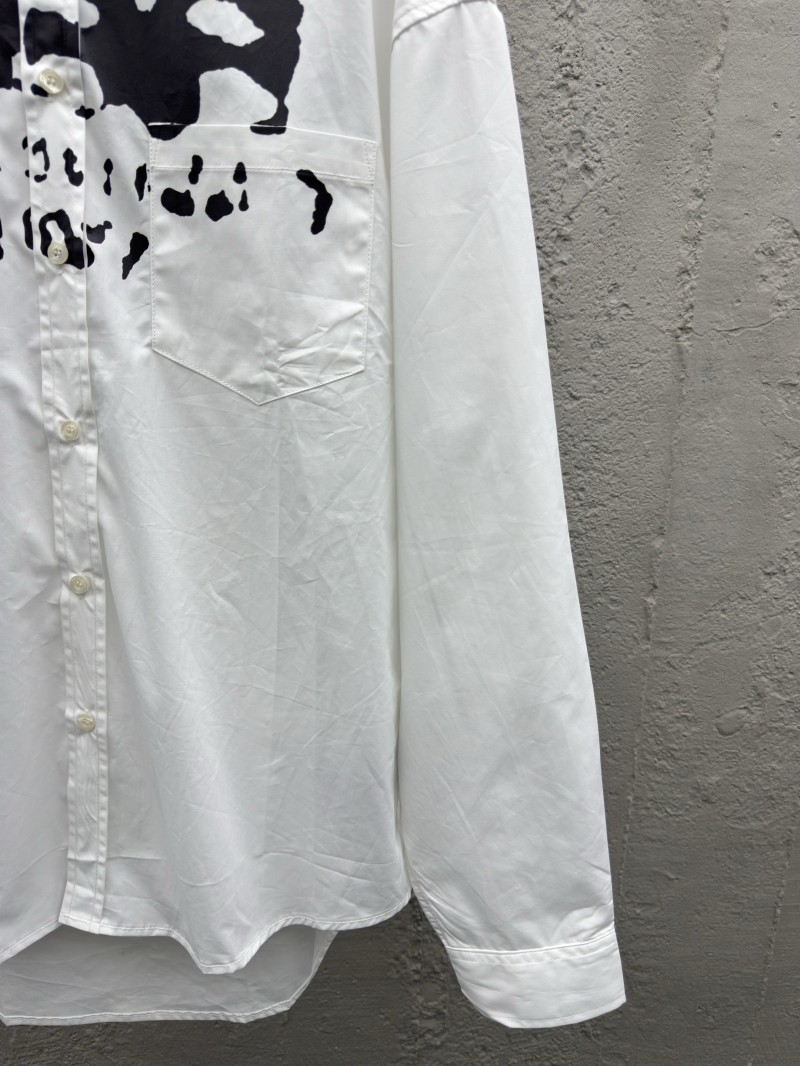 Balenciaga Ink Splash Print Pattern Shirt White 6