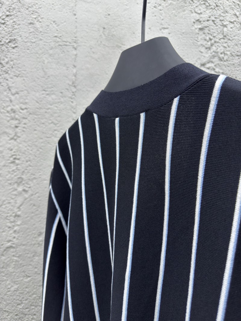 Prada Striped Embroidered Cardigan Sweater 8