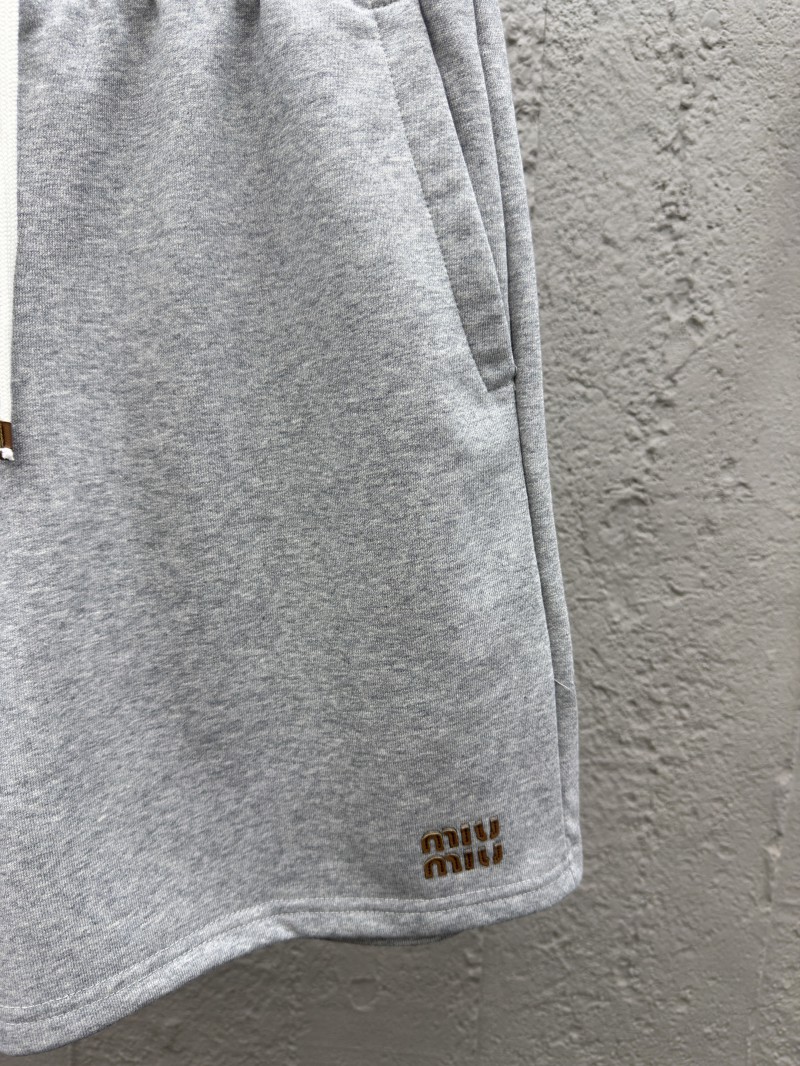Miu Miu Embroidered Labeled Terry Shorts 6