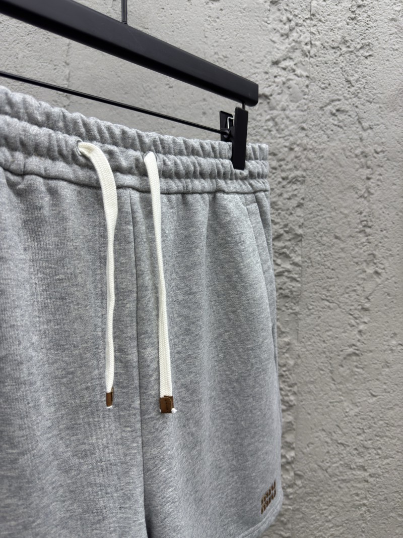 Miu Miu Embroidered Labeled Terry Shorts 7