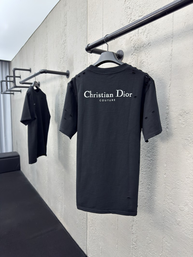 Dior Hole Breaking Letters Print Short Sleeve 1 1