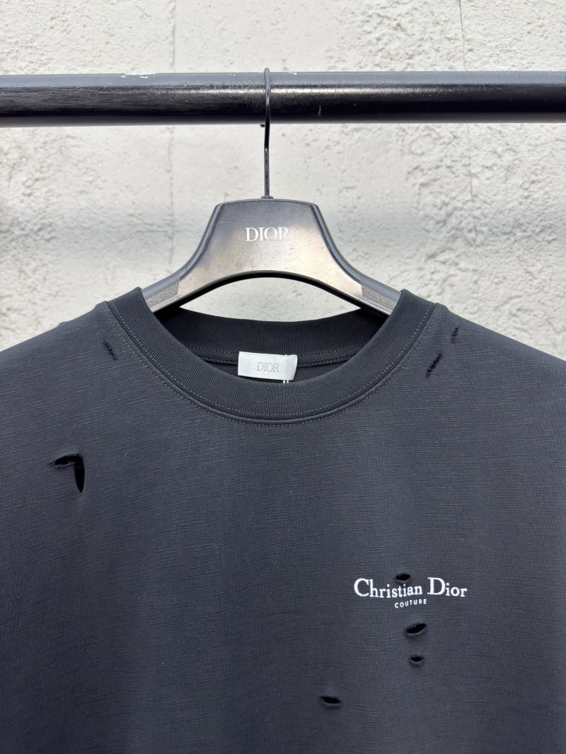 Dior Hole Breaking Letters Print Short Sleeve 1 2