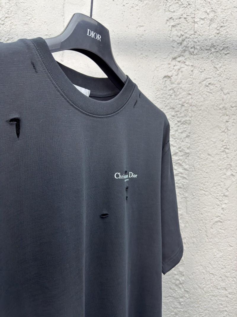 Dior Hole Breaking Letters Print Short Sleeve 1 7