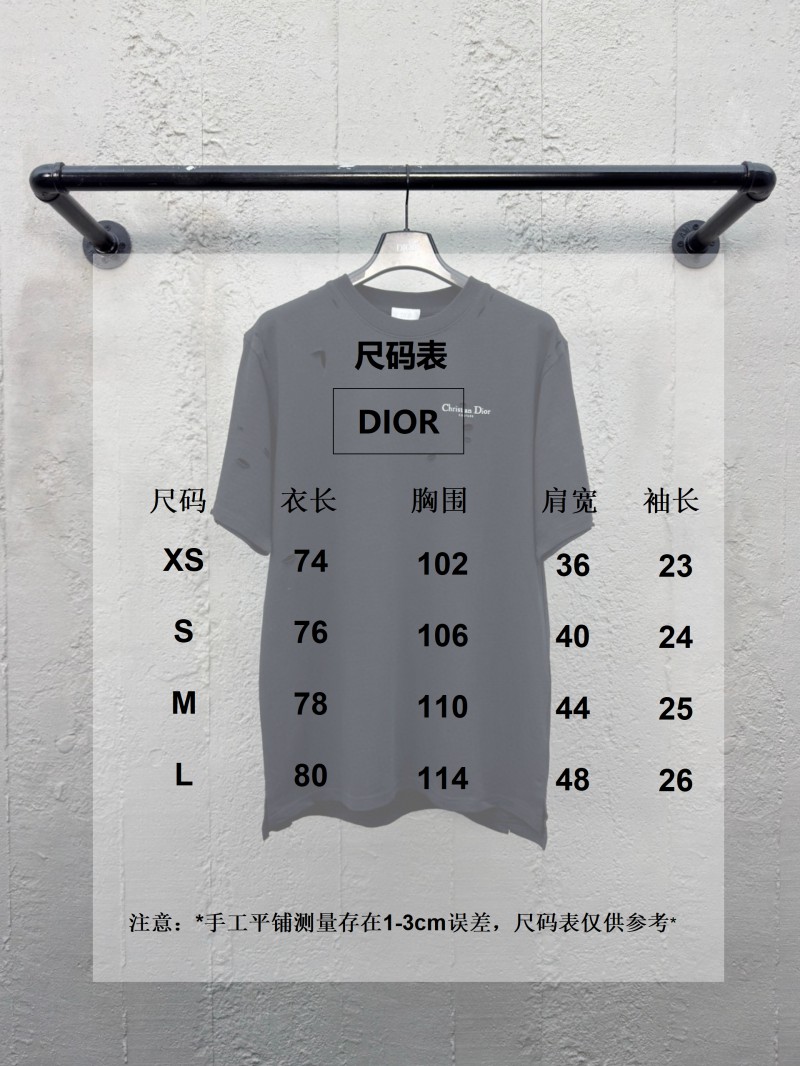 Dior Hole Breaking Letters Print Short Sleeve 1 9