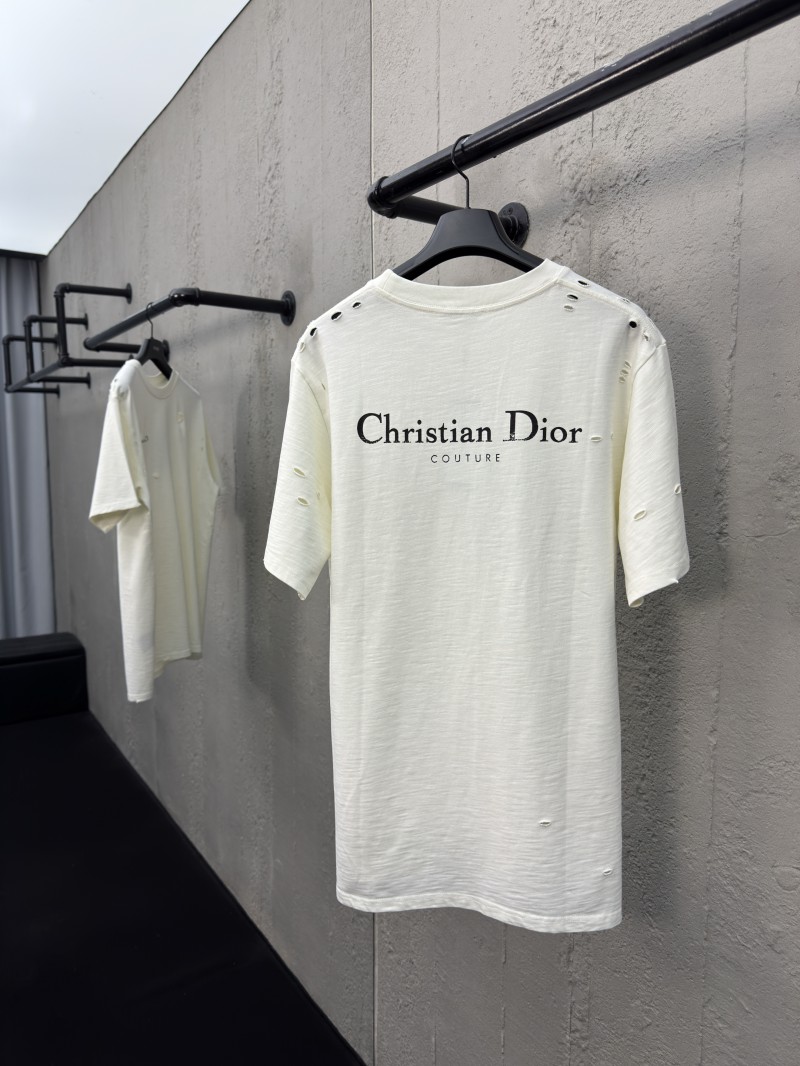 Dior Hole Breaking Letters Print Short Sleeve 2 1