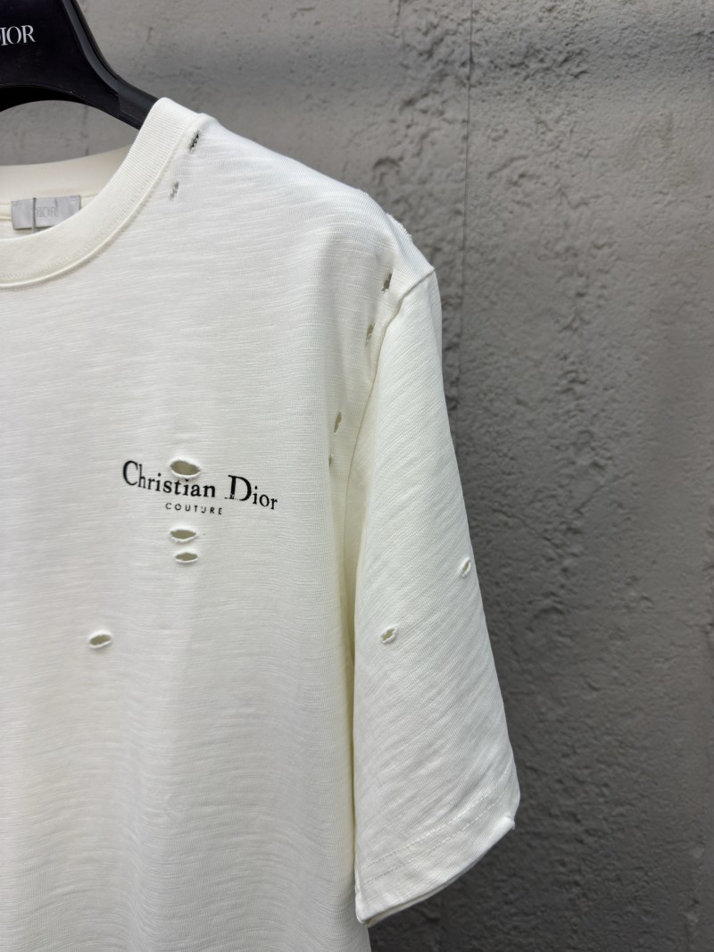 Dior Hole Breaking Letters Print Short Sleeve 2 4