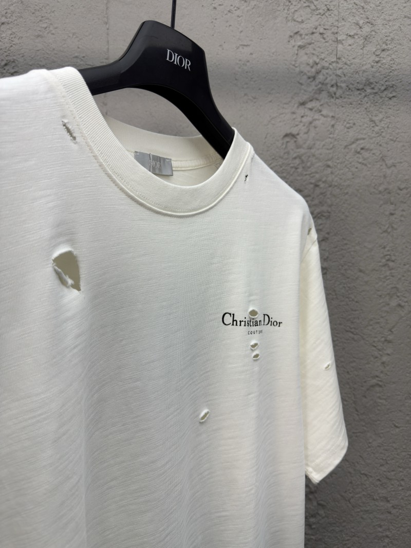 Dior Hole Breaking Letters Print Short Sleeve 2 7