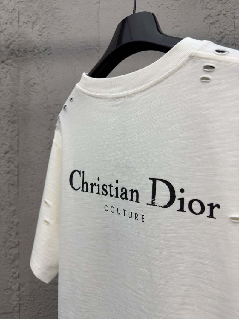 Dior Hole Breaking Letters Print Short Sleeve 2 8