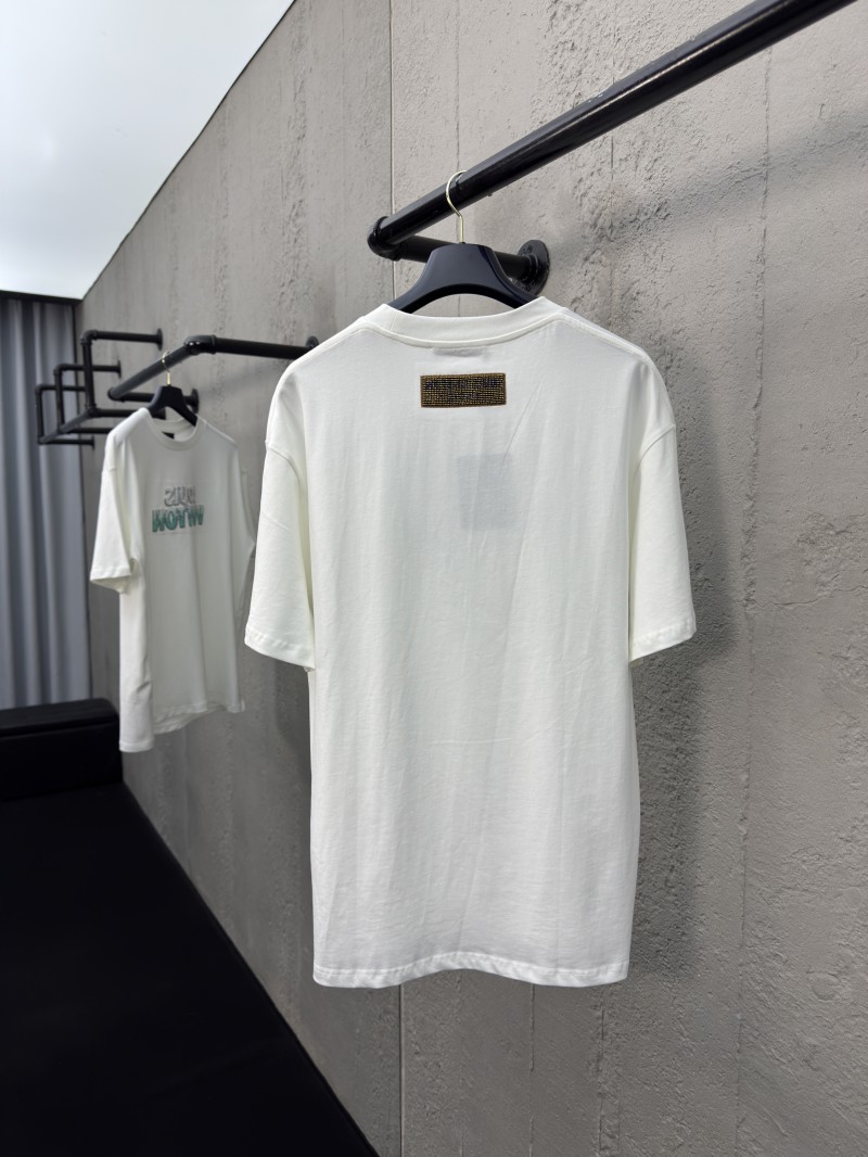 LV Beaded Round Neck Short Sleeve T-Shirt 1