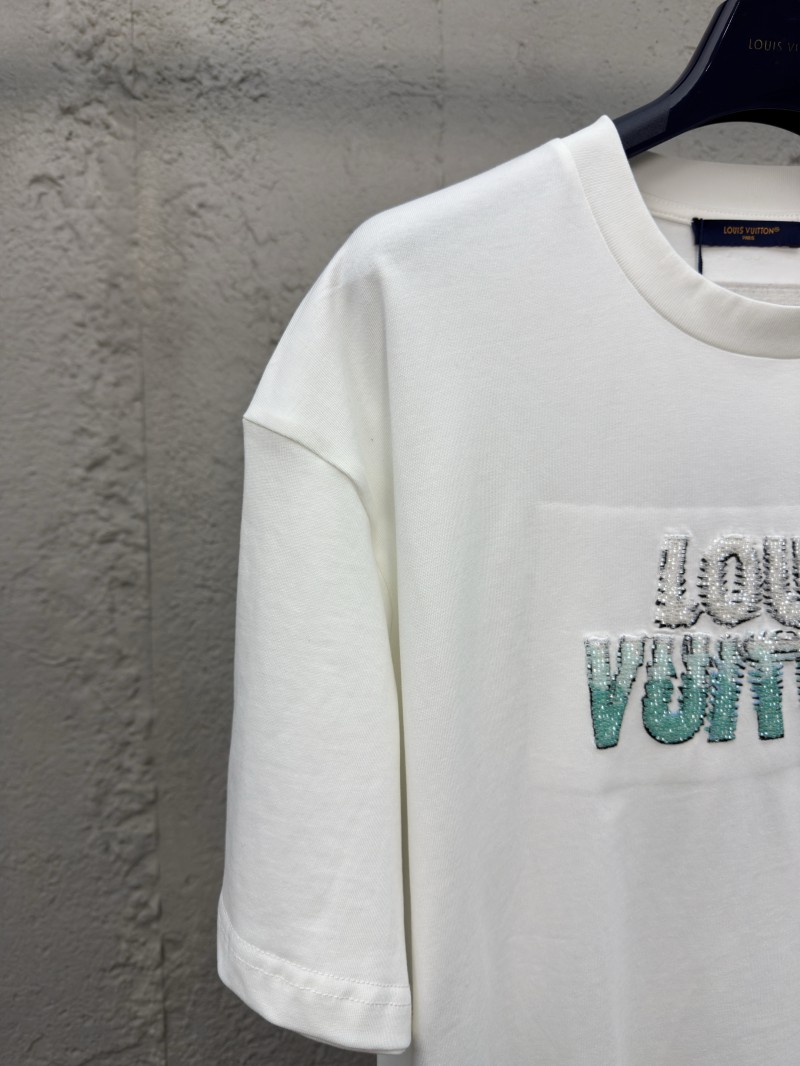 LV Beaded Round Neck Short Sleeve T-Shirt 3