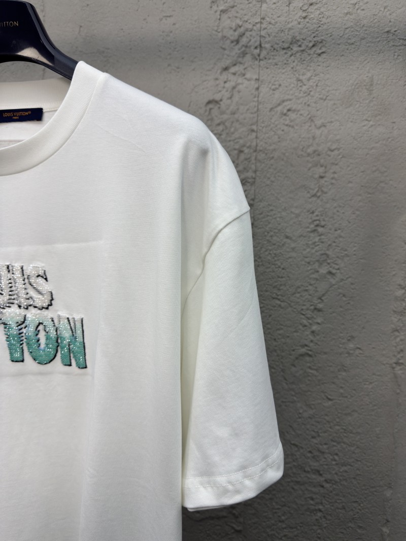 LV Beaded Round Neck Short Sleeve T-Shirt 4