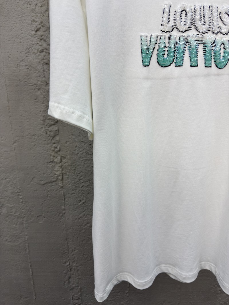 LV Beaded Round Neck Short Sleeve T-Shirt 5