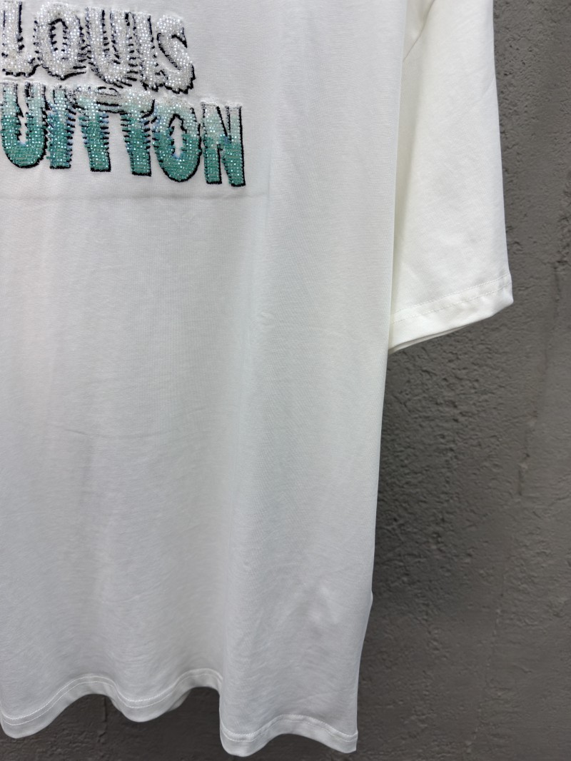 LV Beaded Round Neck Short Sleeve T-Shirt 6