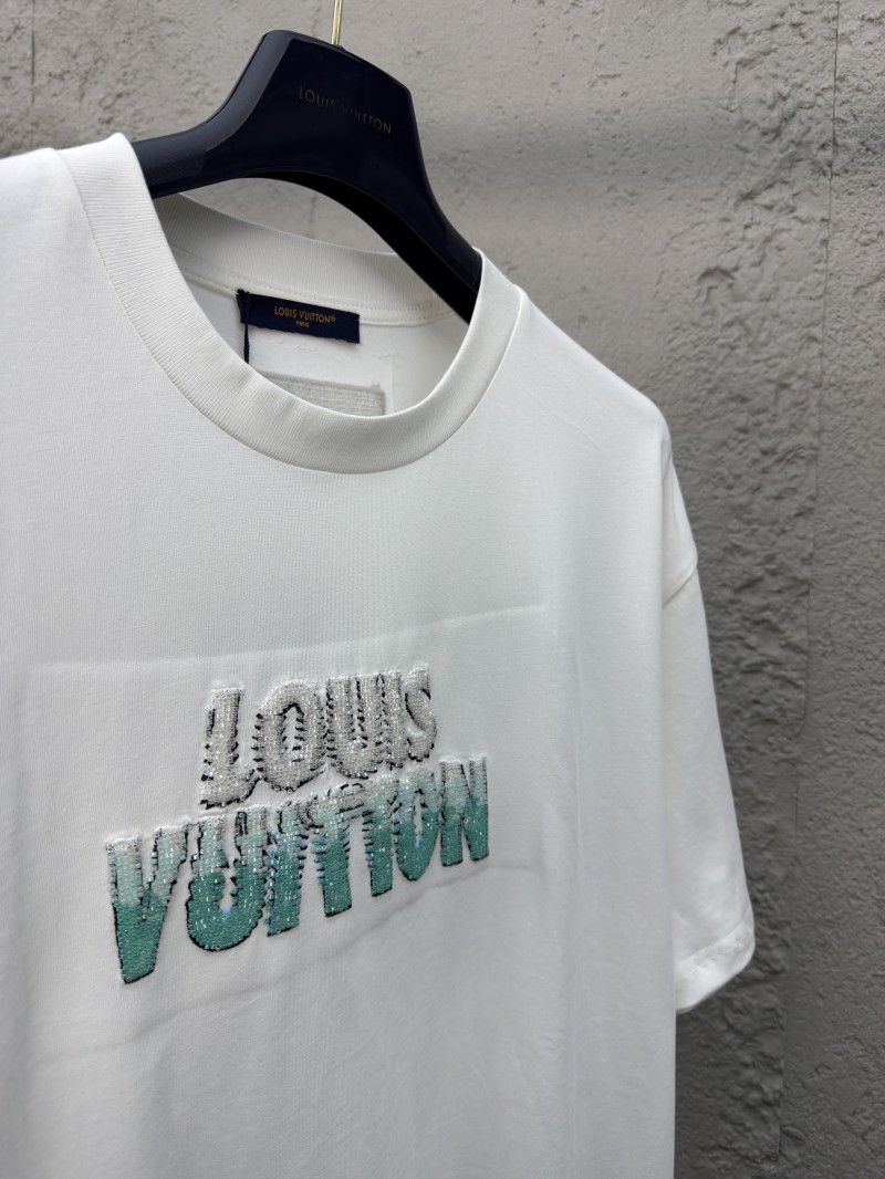 LV Beaded Round Neck Short Sleeve T-Shirt 7