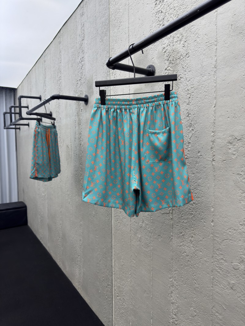 lv silk printed drawstring shorts 1